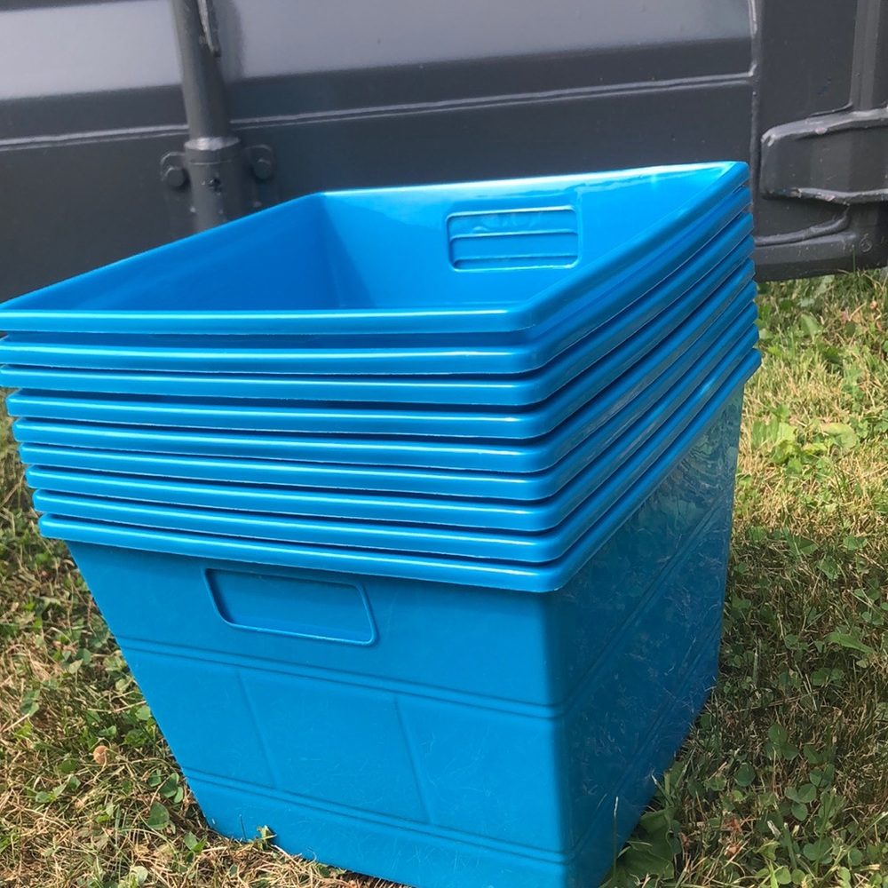 9 Blue square bins - teaching